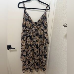 LC Lauren Conrad Black Floral Maxi Dress